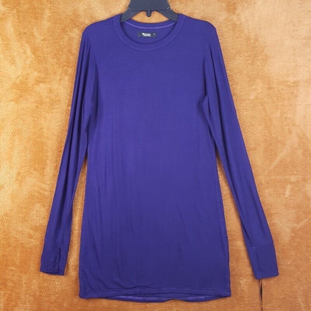 MICHAEL LAUREN Womens Dress Small Purple Mini Pullover Thumbholes RANDOLPH